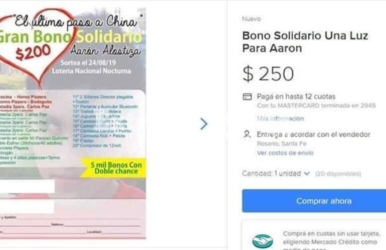 El bono también puede adquirirse por Mercado Libre