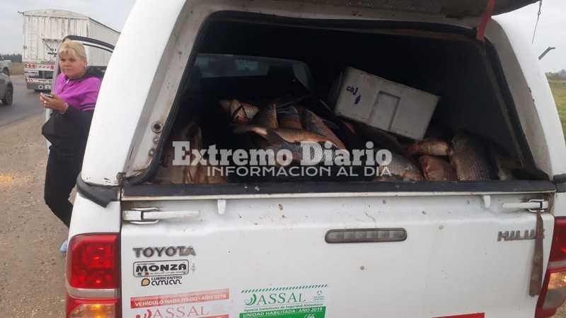 Uno de los veh&iacute;culos demorados cerca de las 10 de la ma&ntilde;ana en el control.