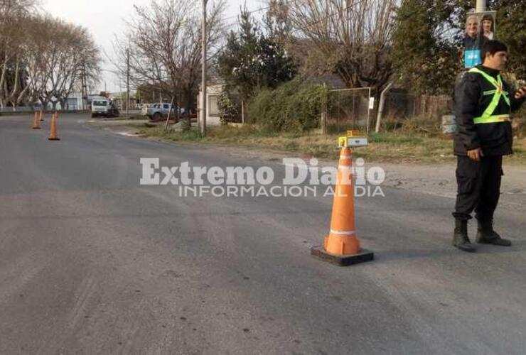 Imagen de Trabajos sobre Ruta e inspectores en la zona