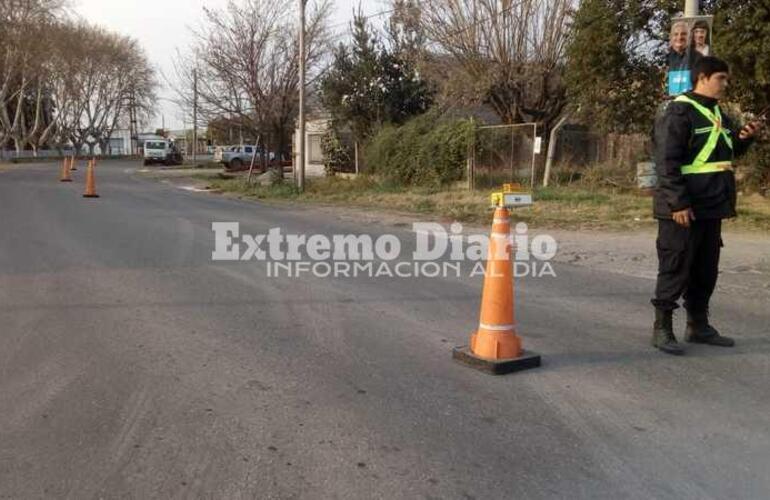 Imagen de Trabajos sobre Ruta e inspectores en la zona