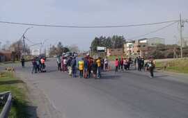Imagen de Piquete del MTE en el acceso norte a Arroyo Seco