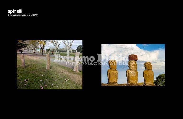 Imagen de Spinelli comparó árboles cortados del bulevar con moais de la Isla de Pascua