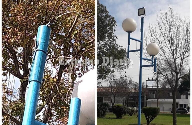 Imagen de Se robaron reflectores de la Plaza San Martín