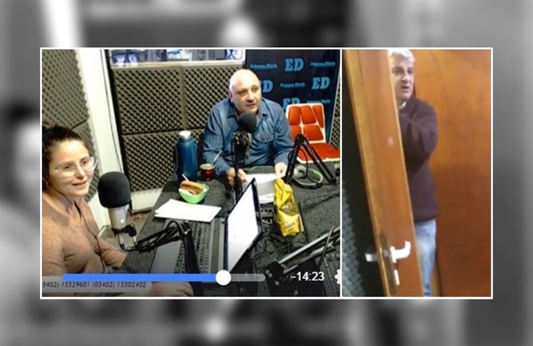 Imagen de El intendente irrumpi&oacute; en la radio exigiendo que Pico Pascual salga del estudio
