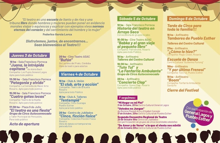 Imagen de &iexcl;Viva el teatro!: Llega el 1&deg; Festival de Teatro en Arroyo Seco