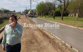 Imagen de Comenzaron a arrojar hormig&oacute;n en la calle Santa Fe