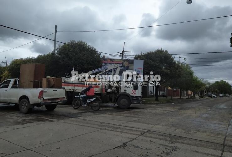 El jueves la empresa colocó el cartel en J. Celman al 1300