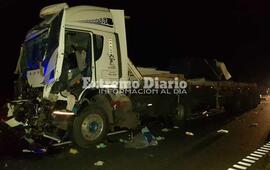 Uno de los camiones involucrados en el siniestro.