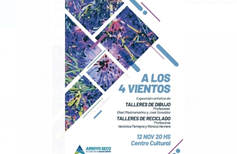 Imagen de A los 4 vientos: Exposici&oacute;n art&iacute;stica de los talleres de dibujo y reciclado