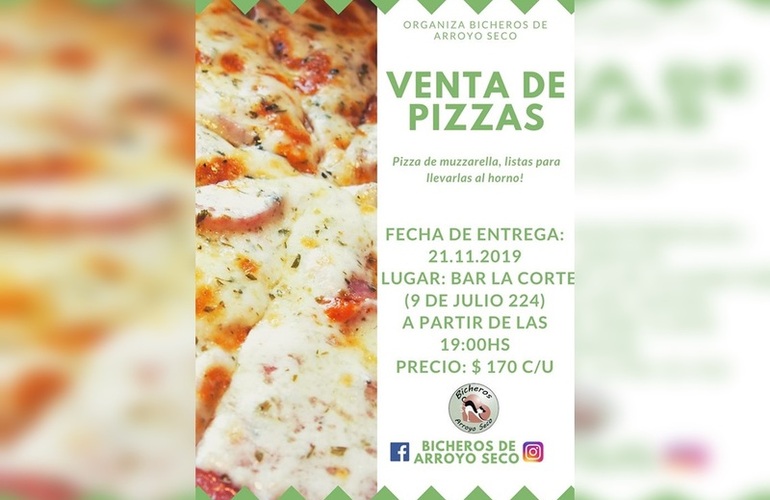 Imagen de Venta de pizzas organizada por Bicheros