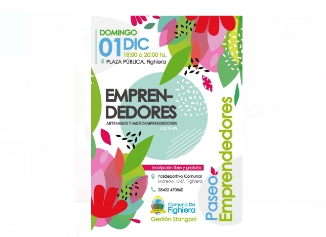 Imagen de Fighiera inaugura el Paseo de Emprendedores