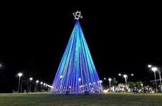 Hermosa postal. El Árbol luce otra vez en el Parque Central.