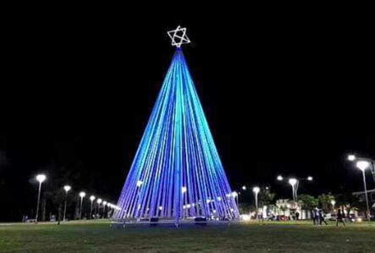 Hermosa postal. El Árbol luce otra vez en el Parque Central.