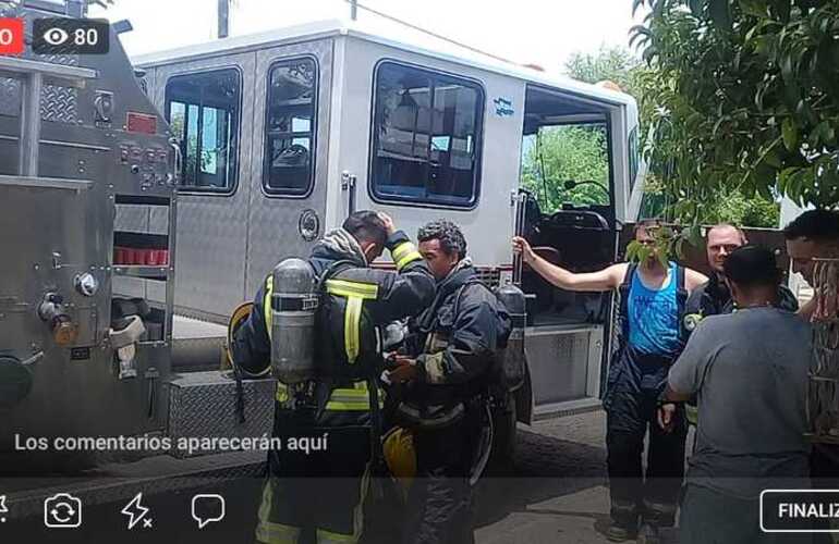 Imagen de Principio de incendio en el quincho de una vivienda