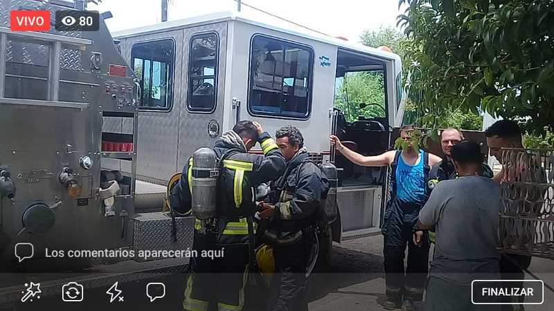 Imagen de Principio de incendio en el quincho de una vivienda