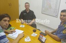 Esta mañana, el jefe policial visitó la localidad de Fighiera