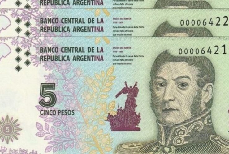 Imagen de Los billetes de 5 pesos salen de circulación a fin de mes