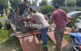 Imagen de Trasladan motos secuestradas al galp&oacute;n de Ruta 21