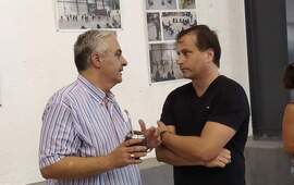 El Intendente Nizar Esper junto al mandatario de General Lagos, Esteban Ferri.