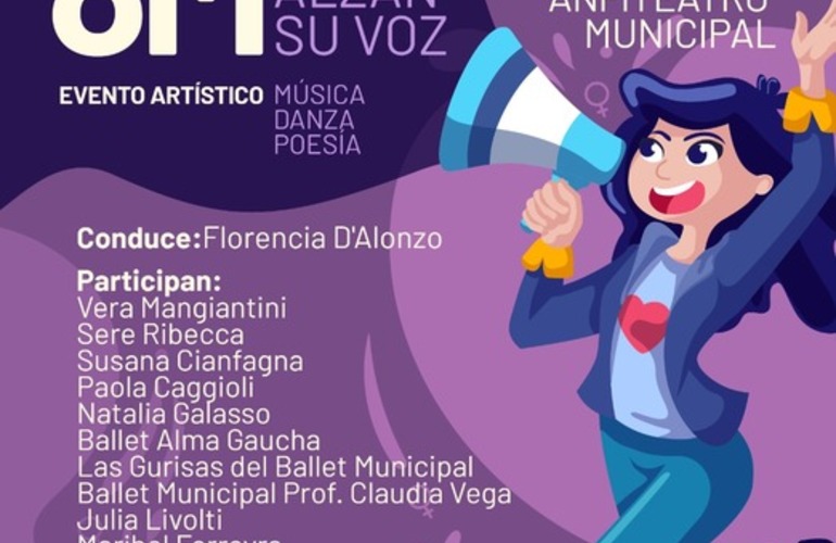 Imagen de 8 de marzo: Evento artístico en el Anfiteatro por el Día Internacional de la Mujer