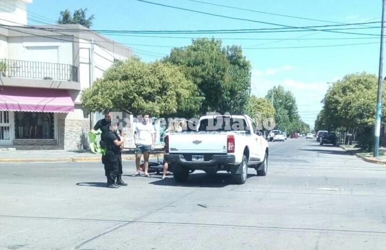 Imagen de Choque entre moto y camioneta