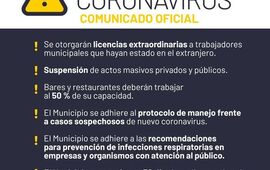 Imagen de CORONAVIRUS: Comunicado oficial de la municipalidad de Arroyo Seco