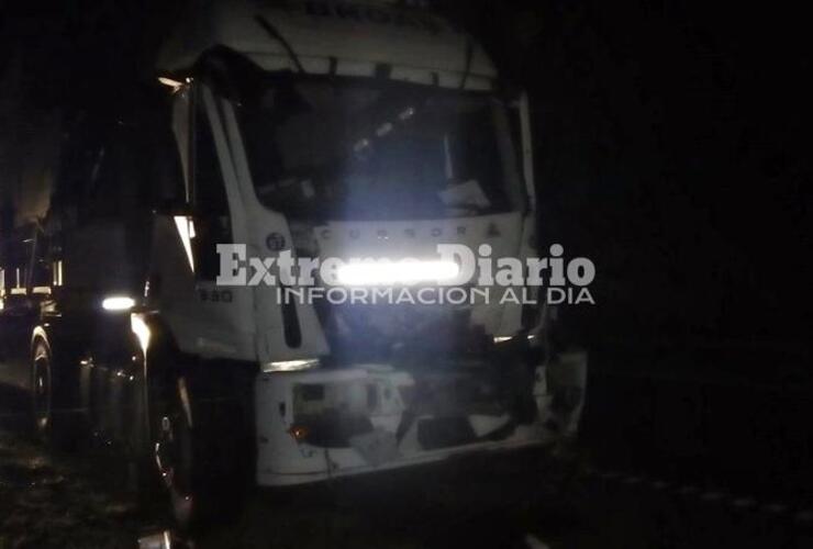 Imagen de Choque de camiones resultó con un herido leve