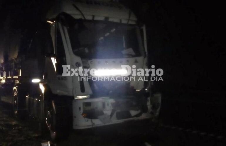 Imagen de Choque de camiones resultó con un herido leve