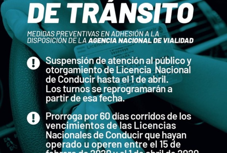 Imagen de Suspensión de otorgamiento de licencias de conducir