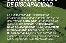 Imagen de Prórroga de la vigencia del vencimiento del certificado único de discapacidad