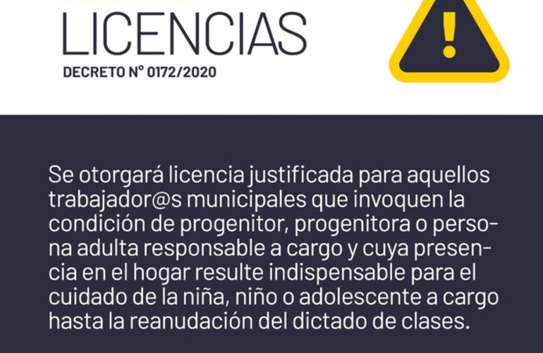 Imagen de Coronavirus: Decreto por licencias