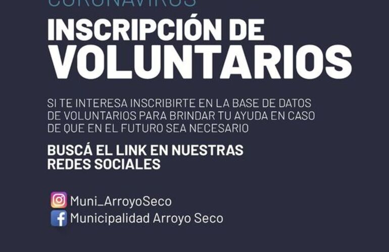 Imagen de Abren registro para voluntarios que deseen ayudar a vecinos en esta pandemia