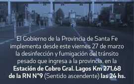 Imagen de La Provincia desinfecta camiones que pasan por el peaje