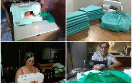 Imagen de M&aacute;s de 30 colaboradoras cosen elementos de prevenci&oacute;n para el personal de salud