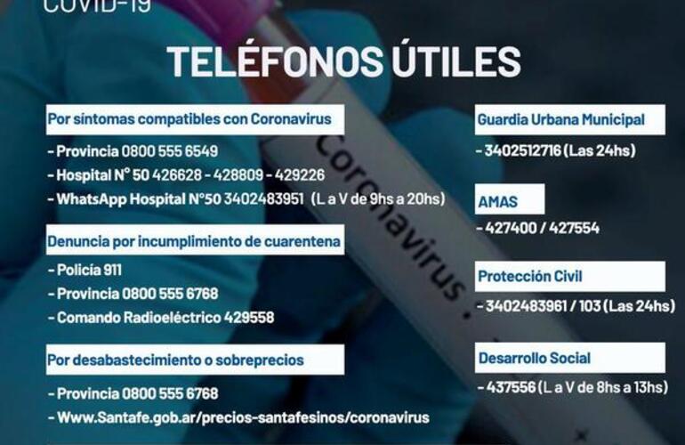 Imagen de COVID - 19: Tel&eacute;fonos &uacute;tiles para consultas