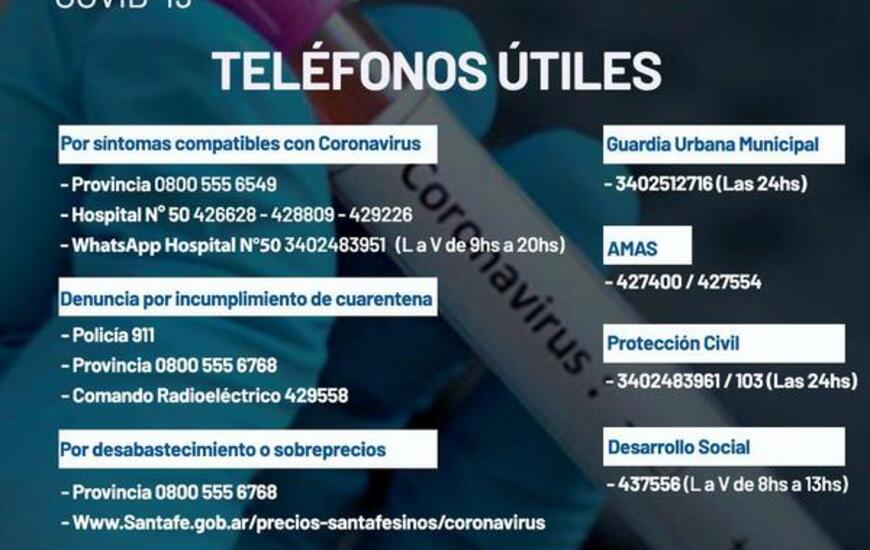 Imagen de COVID - 19: Tel&eacute;fonos &uacute;tiles para consultas