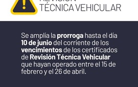 Imagen de COVID - 19: Nueva pr&oacute;rroga para la revisi&oacute;n t&eacute;cnica vehicular