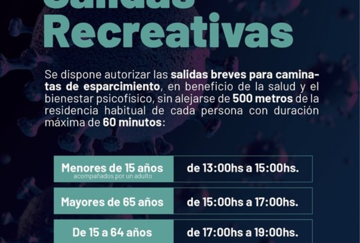 Imagen de Decreto Municipal: Salidas breves para caminatas de esparcimiento