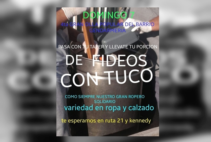 Imagen de 4ta Ollada Popular en el Barrio Gendarmería