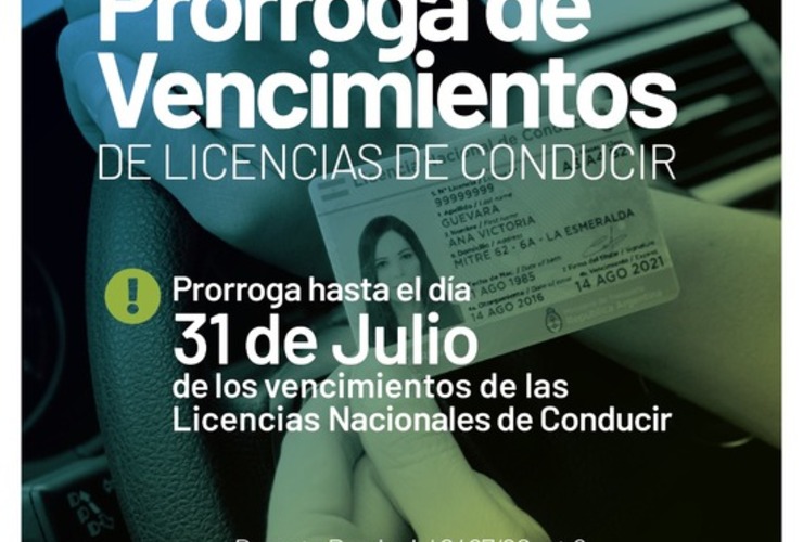 Imagen de Prórroga de vencimientos de licencias de conducir