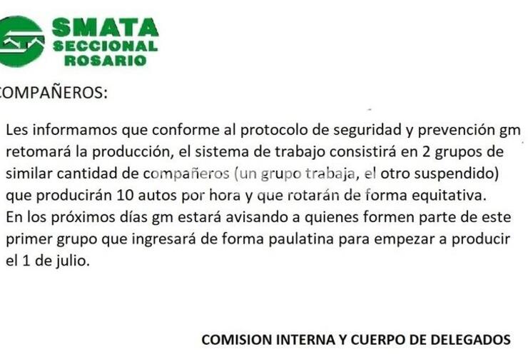 Imagen de GM retoma la producción por grupos