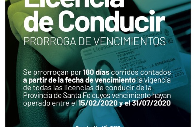 Imagen de Covid-19: Nueva pr&oacute;rroga en el vencimiento de las licencias de conducir