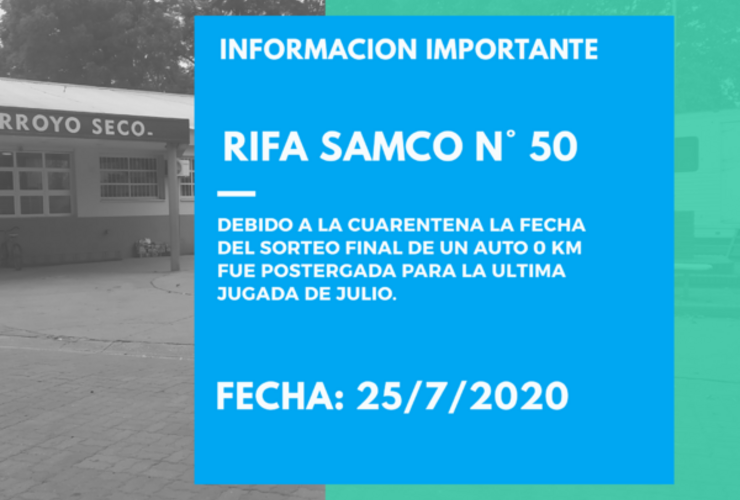 Imagen de El SAMCo postergó la fecha del sorteo final de su rifa