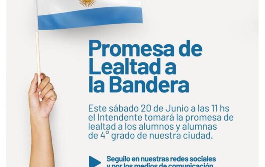 Imagen de La Municipalidad prepara un acto virtual de Promesa de Lealtad a la Bandera