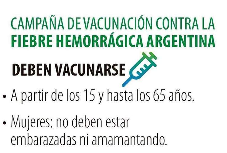 Imagen de Vacunación contra la FHA: Turnos telefónicos para adquirir la dosis en el CIC