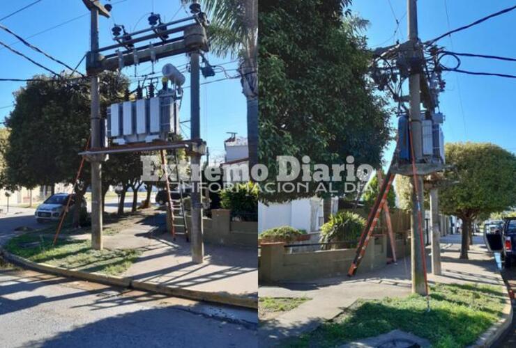 Obras en transformadores de diferentes partes de la localidad.