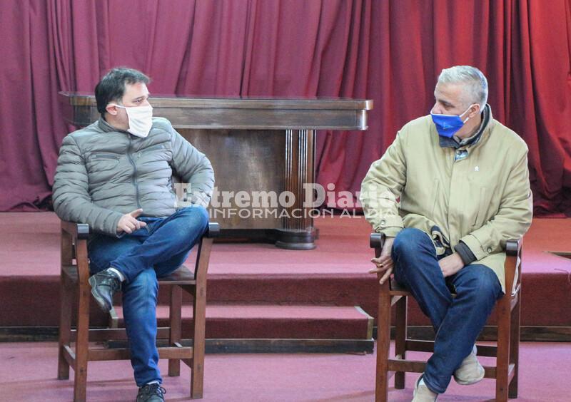 El Presidente del Concejo, Luciano Crosio, y el Intendente Nizar Esper, juntos en la reuni&oacute;n de hoy.