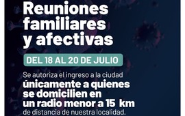 Imagen de Decreto Municipal N&deg;386/2020 por reuniones familiares y afectivas del 18 al 20 de julio