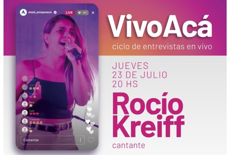 Imagen de Vivo Acá, ciclo de entrevistas en vivo: Rocío Kreiff, cantante