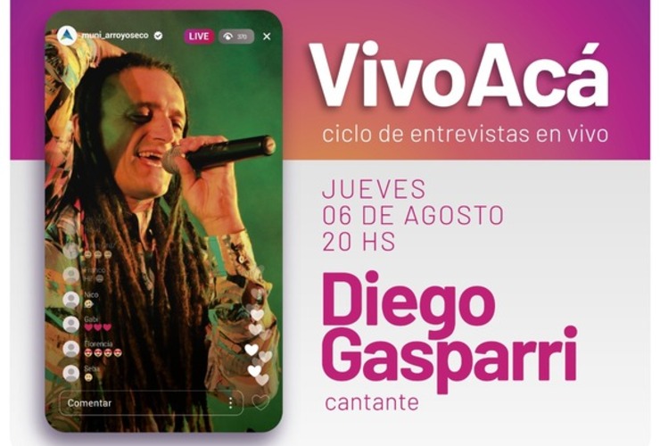 Imagen de Vivo Acá, Ciclo de entrevistas en vivo: Diego Gasparri, cantante